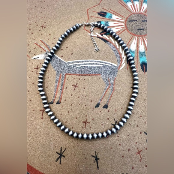 Three Southwestern Faux Navajo Pearl 6-10mm Silver Tone Beaded Necklace… - Picture 6 of 7